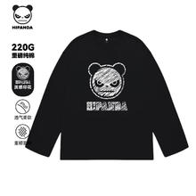 HIPANDA 你好熊猫 220G重磅 纯棉 长袖T恤 百搭 男女同款