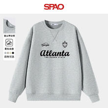 SPAO 韩国同款美式复古字母套头卫衣 灰 SP美式复古 XL