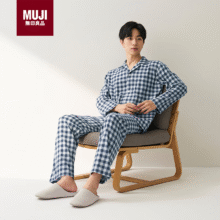 无印良品（MUJI）男士无侧缝 双层纱织睡衣 软棉棉内衣158.4元
