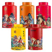 PLUS:八马茶业 大红袍 铁观音 金骏眉 正山小种 普洱熟茶 小青柑 五大茶叶组合 5罐共478g（赠盖碗1个+礼袋1个）159.05元