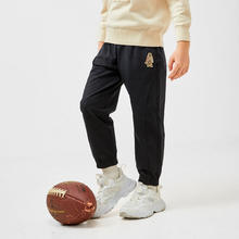 Hush Puppies 暇步士 童装男童秋季薄款经典格纹休闲针织长裤
