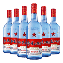 红星 二锅头 蓝瓶绵柔8陈酿 清香型白酒 53度 750ml*6瓶 整箱装口粮酒219元