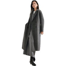 20点：茵曼 新款100%绵羊毛双面呢外套女 大衣 深花灰 M 163-167cm /111-120斤449.5元 包邮（限时2小时5折）