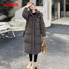 保暖服饰：YAYA 鸭鸭羽绒服 女士长款过膝加厚保暖羽绒