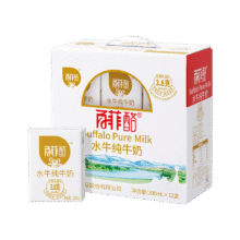 百菲酪 水牛纯牛奶200ml*12盒 3.8g优质乳蛋白 礼盒装66.36元（需领券，合33.18元/件）