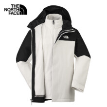 20日20点，再降价：The North Face 北面 硬壳冲锋衣男三合一 米白色/绿色1259元 包邮