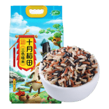 十月稻田 三色糙米 5斤 糙米 黑米 红米 杂粮米 低脂粗粮 大米伴侣 2.5kg