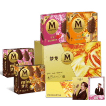 梦龙【王嘉尔推荐】鎏金造梦冰淇淋DIY礼盒  4盒/16支 830G 还有赠品126元（需领券，合63元/件）