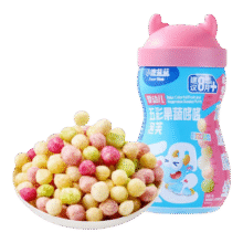 小鹿蓝蓝婴儿泡芙儿童零食磨牙多造型泡芙球溶豆米饼搭档 【8月+练抓握】五彩泡芙球/1罐25.5元 (满3件6折,月销1000+)