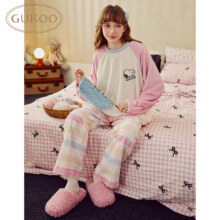 GUKOO 果壳 冬季史努比联名毛绒保暖家居服套装69.1元包邮