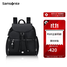 限移动端、京东百亿补贴：Samsonite 新秀丽 女士双肩包翻盖包包女包书包背包KP2黑色337元