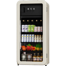 HCK哈士奇冰吧168L家用小冰柜客厅冰箱冷藏冷冻两用饮料柜保鲜茶叶酒柜墩墩吧「补贴20%」SC-168RD-S 奶茶色丨冷冻冷藏丨168L