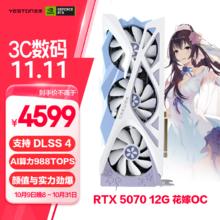 盈通 GeForce RTX 5070 12GB GDDR7 樱瞳花嫁OC 电竞游戏设计AI智能学习 电脑独立显卡3799元