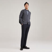 YOUNGOR 雅戈尔 毛衫男立领双层罗纹护颈保暖羊毛混纺柔软顺滑舒适有弹性 灰色 105cm