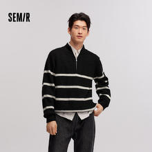 Semir 森马 森柔|毛衫男冬季含羊毛针织衫半开襟毛衣情侣内搭10172410720664.5元