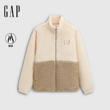 Gap 盖璞 男女装2025秋季新款logo抱绒宽松拉链立领卫衣外套786558 米色 M 170/92A券后129元