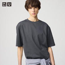 UNIQLO 优衣库 男装/男女同款大师T AIRism宽松圆领T恤五分袖短袖475355 475355/07青灰色 XL /180/108B