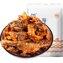 需试用：俏味良品香辣鱼皮蜜汁炸鳕鱼皮袋装海味即食甜辣烤鱼皮孕妇零食 香辣鱼皮 100克*2包6.11元