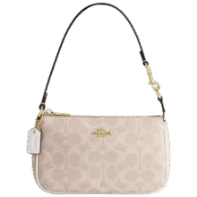蔻驰（COACH）女包手拿提手拎麻将包奶茶拼白CW426 IMXDM 生日礼物791元 (券后省58)