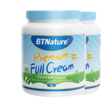 再降价：BTNature 蓝胖子 成人奶粉 全脂高钙 1kg*2罐97.21元（需领券）