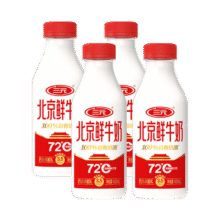 三元 北京鲜牛奶 450ml*4瓶 72℃杀菌 蛋白质3.5g/100ml33.3元 (满59减15,券后省20,月销7000+)