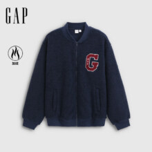 GAP男女装2025秋季新款大G字母仿羊羔绒宽松夹克开衫卫衣787408 海军蓝 L (175/96A)亚洲尺码120元