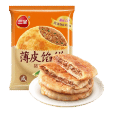 三全方便速食早餐包子早点半成品速冻包子 三全猪肉大葱馅饼300g3片39.9元（合3.99元/件）