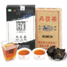 白沙溪金奖湖南安化黑茶天茯茶1kg金花茯砖茶叶一级天尖精料手工精筑 当年茶赠煮茶壶
