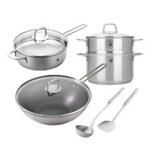 ZWILLING 双立人 锅具套装不锈钢炒锅无涂层平底锅煎锅厨具 全不锈钢锅具 6件套券后484元