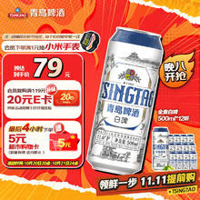 TSINGTAO 青岛啤酒 精酿白啤 全麦酿造 500ml*12听 整箱装 双十一热卖券后51.15元
