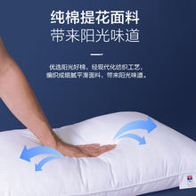 富安娜 纯棉面料成人芯纤维软枕 中枕 一个装74*48cm