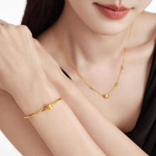 CHOW TAI FOOK 周大福 F233798 猫眼圆珠足金手链 16.25cm 6.95g