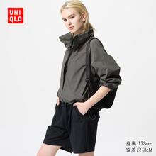 UNIQLO 优衣库 女装防风立领茄克/户外休闲连帽外套474894 478556 474894/56橄榄色 XS /150/76A175.12元