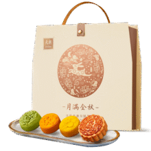 元朗月饼礼盒中秋礼品广式咸蛋黄白莲蓉水果桃山皮香港广东老字号600g99.9元 (券后省0.72,月销3000+)