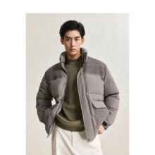 6日10点：太平鸟 男装短款编织拼接羽绒服329元