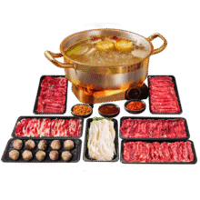 潮夫道潮汕鲜切牛肉火锅食材套餐净重1775g6荤1素3调料共17件吊龙雪花178.2元（合89.1元/件）