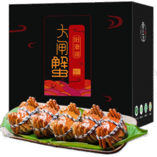 京东百亿补贴：隆上记 现货大闸蟹 公3.3-3.6两 母2.3-2.6两 4对8只礼盒装129.9元（100-10惊喜券更低）