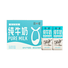 简爱 限定牧场优质蛋白 利乐砖 纯牛奶 200ml 6盒*7箱