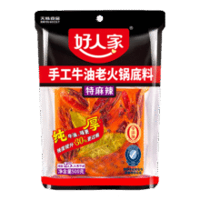 好人家手工牛油火锅底料四川麻辣风味厚切牛油升级 特麻辣火锅500g