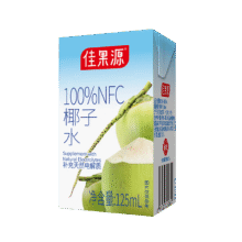 佳果源【王俊凯推荐】100%NFC椰子水含天然电解质125ml*4盒组合装18.7元（合6.23元/件）