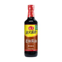 海天老抽酱油炒菜蘸酱凉拌调味料瓶装500ml*1瓶-TJ3.8元