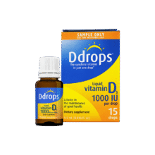 Ddrops滴卓思成人维生素D3滴剂1000IU成人钙吸收护关节骨密度阳光滴 D3 1000IU 15滴体验装（18岁以上）