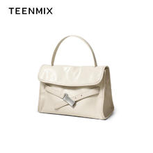 TEENMIX 天美意 牛皮高级感褶皱包