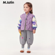 马·拉丁（M.Latin）/[万花筒系列]童装小童羽绒服冬新款撞色印花轻薄羽绒服 灰紫 110 cm131.5元（需领券）