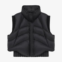 BASIC HOUSE 百家好 黑色立领保暖白鸭绒羽绒马甲