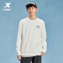 再降价：特步 运动休闲卫衣男女同款秋季户外休闲百搭情侣圆领套头衫运动服