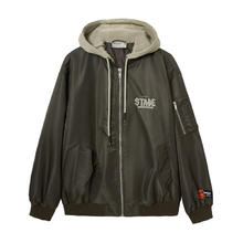 JACK&JONES 杰克琼斯 棉服字母刺绣棒球假两件领休闲连帽廓形保暖外套 225309006券后389元