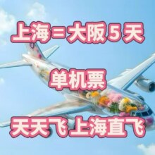 美团 【错峰好价】上海往返日本大阪5天+机票套餐+天天飞原价3999元 现仅1650元（合330元/天）