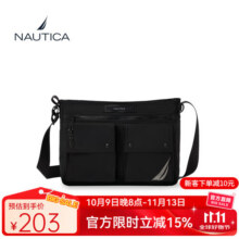 NAUTICA诺帝卡Cityboy风格大容量休闲通勤休闲多口袋男女通用斜挎包 黑色229元 (券后省10)