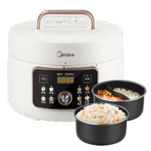 美的（Midea）国家补贴 鸳鸯分格电压力锅4L家用高压饭锅双胆3-6人 全自动智能预约开盖炖煮煲汤MY-4KK05饭煲302.28元（需领券）返卡后